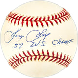 Joey Jay Autographed Official NL Baseball Milwaukee Braves "57 WS Champs" Beckett BAS QR #BR49712