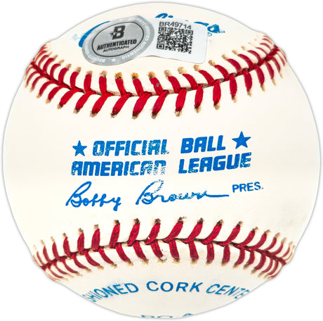 Billy Bruton Autographed Official AL Baseball Milwaukee Braves Beckett BAS QR #BR49714