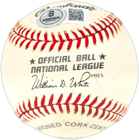Barry Bonds Autographed Official NL Baseball San Francisco Giants Beckett BAS QR #BR49722