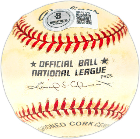 Ozzie Smith Autographed Official NL Baseball St. Louis Cardinals Beckett BAS QR #BR49726