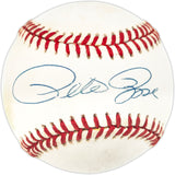 Pete Rose Autographed Official NL Baseball Cincinnati Reds Beckett BAS QR #BR49735