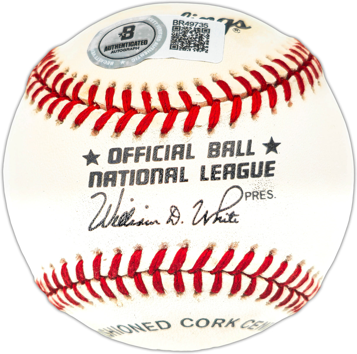 Pete Rose Autographed Official NL Baseball Cincinnati Reds Beckett BAS QR #BR49735