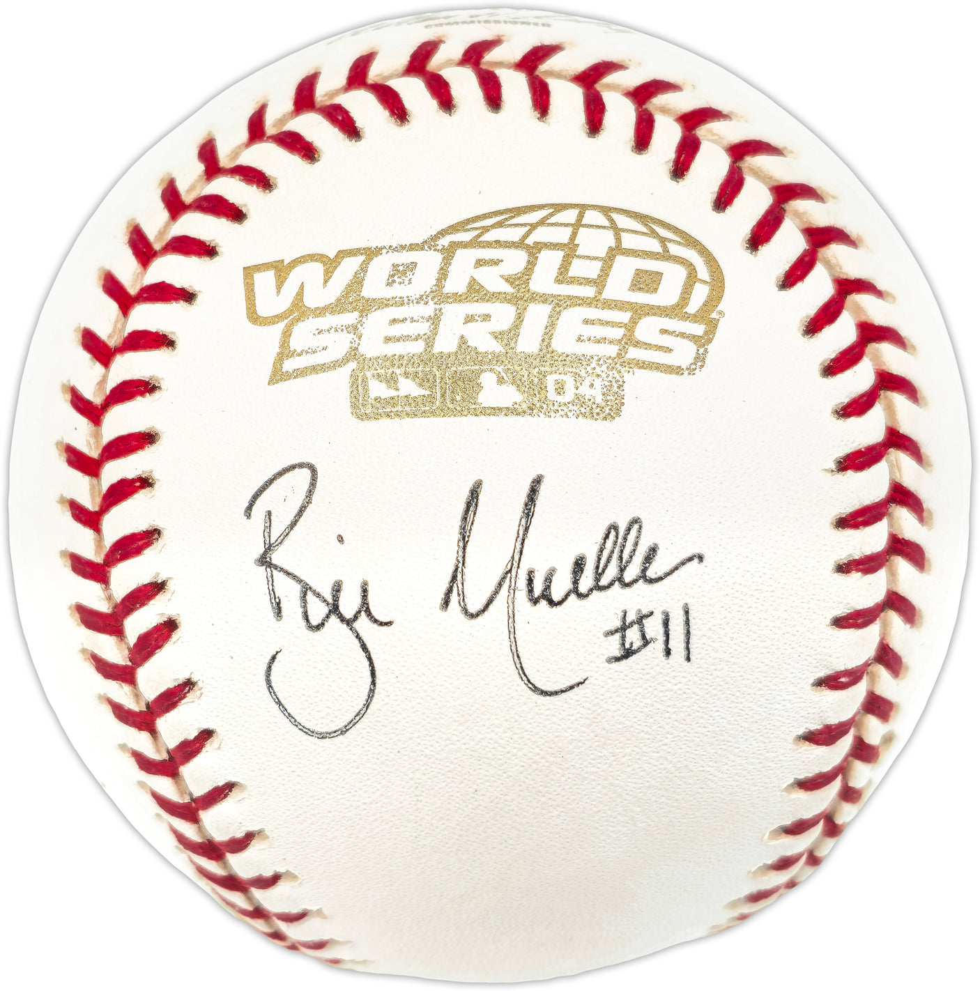 Bill Mueller Autographed Official 2004 World Series Logo Baseball Boston Red Sox Beckett BAS QR #BR49737
