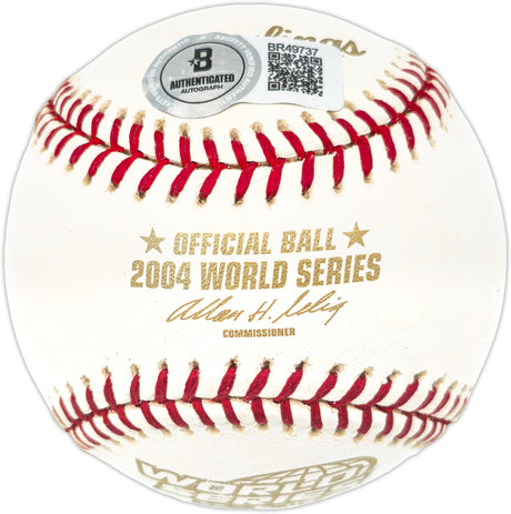 Bill Mueller Autographed Official 2004 World Series Logo Baseball Boston Red Sox Beckett BAS QR #BR49737