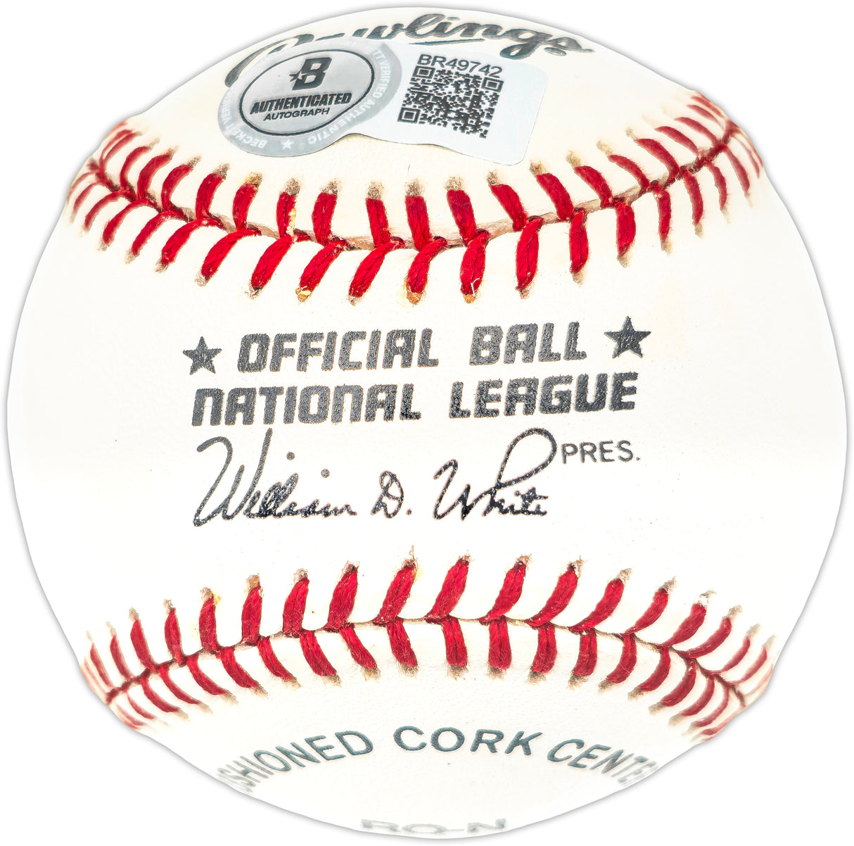 Frank Robinson Autographed Official NL Baseball Cincinnati Reds, Baltimore Orioles Beckett BAS QR #BR49742