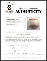 Willie Mays Autographed Official NL Baseball San Francisco Giants Beckett BAS #AE31044