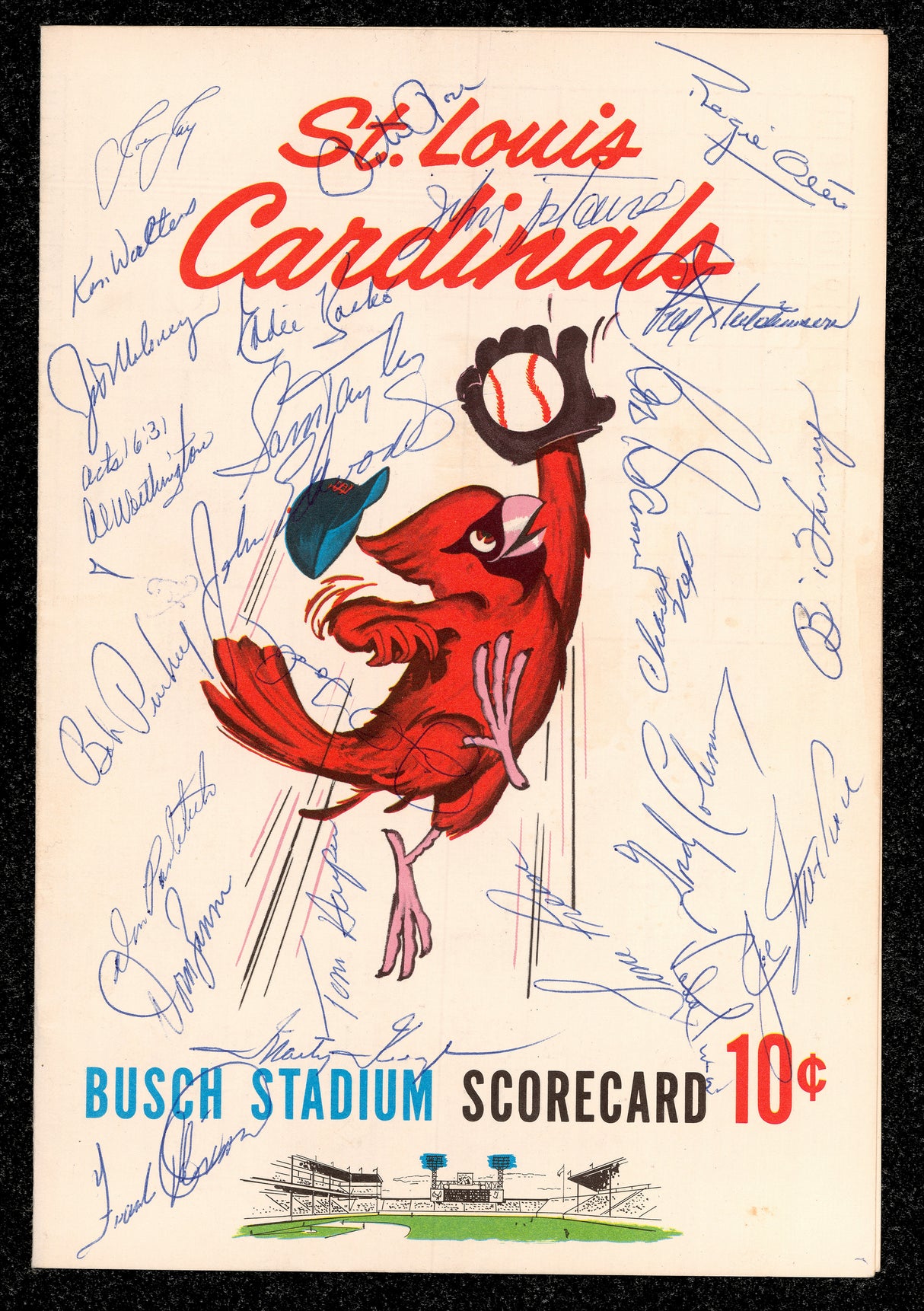 1963 Cincinnati Reds Team Autographed 7.5x11 Program With 25 Signatures Including Pete Rose (Rookie Signature) Beckett BAS #AE31432