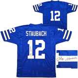 Dallas Cowboys Roger Staubach Autographed Royal Blue Jersey Beckett BAS Witness Stock #212672