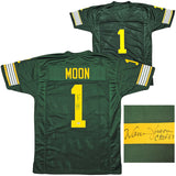 Edmonton Eskimos Warren Moon Autographed Green Jersey "CHOF '01" PSA/DNA Stock #212665