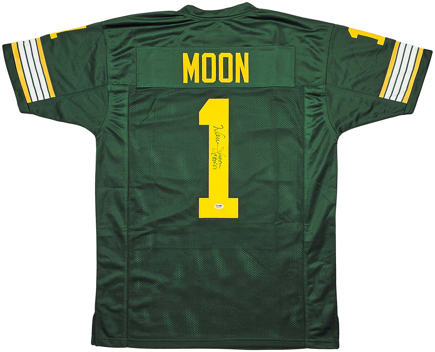 Edmonton Eskimos Warren Moon Autographed Green Jersey "CHOF '01" PSA/DNA Stock #212665