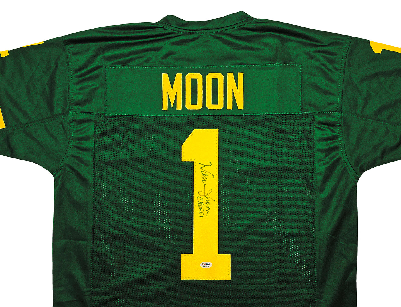 Edmonton Eskimos Warren Moon Autographed Green Jersey "CHOF '01" PSA/DNA Stock #212665