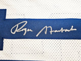 Dallas Cowboys Roger Staubach Autographed White Jersey Beckett BAS Witness Stock #212673