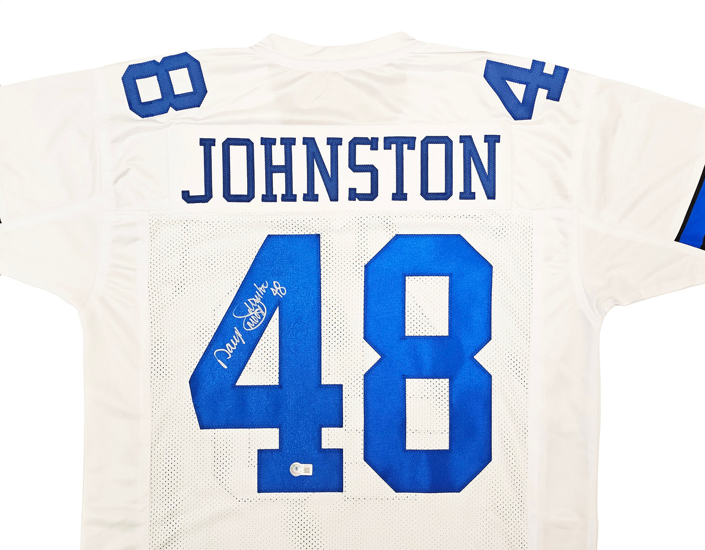 Dallas Cowboys Daryl Johnston Autographed White Jersey Beckett BAS QR Stock #212609