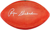 Roger Staubach Autographed Official The Duke Leather Gold Shield Football Dallas Cowboys Beckett BAS Witness Stock #212674