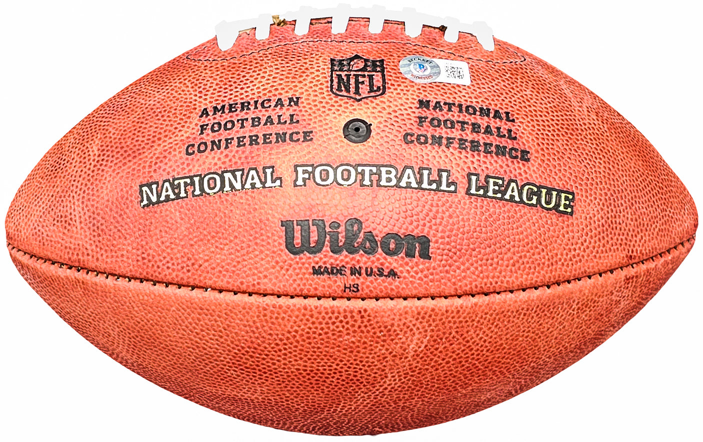 Roger Staubach Autographed Official The Duke Leather Gold Shield Football Dallas Cowboys Beckett BAS Witness Stock #212674