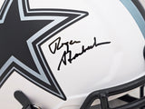 Roger Staubach Autographed Dallas Cowboys Lunar Eclipse White Full Size Authentic Speed Helmet Beckett BAS Witness Stock #212595