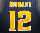 Murray State Racers Ja Morant Autographed Framed Blue Retro Brand Jersey JSA Stock #212662