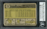 Ernie banks Autographed 1961 Topps Card #350 Chicago Cubs "HOF 77" Beckett BAS #12866797