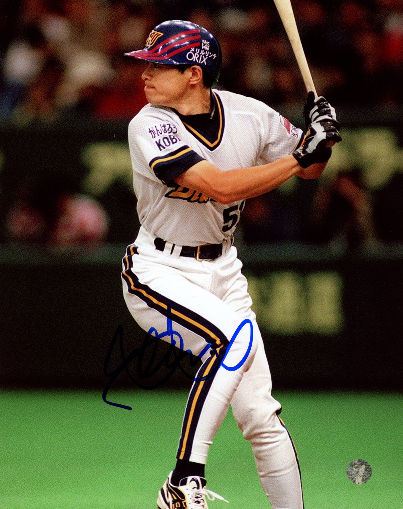 Ichiro Suzuki Autographed 8x10 Photo Orix Blue Wave Hitting IS Holo Stock #239705