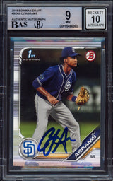 CJ Abrams Autographed 2019 Bowman Draft Rookie Card #BD85 San Diego Padres BGS 9 Auto Grade Gem Mint 10 Beckett BAS #15466360