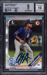 CJ Abrams Autographed 2019 Bowman Draft Rookie Card #BD85 San Diego Padres BGS 9 Auto Grade Gem Mint 10 Beckett BAS #15466360