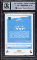 Justin Herbert Autographed 2020 Donruss Optic Rookie Card #153 Los Angeles Chargers BGS 8.5 Auto Grade Near Mint/Mint 8 Beckett BAS #15469224