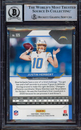 Justin Herbert Autographed 2020 Panini Prizm Rookie Card #325A Los Angeles Chargers BGS 9 Auto Grade Near Mint/Mint 8 Beckett BAS #15467854