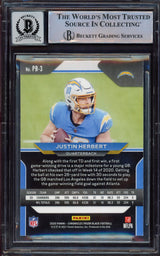 Justin Herbert Autographed 2020 Panini Prizm Black Rookie Card #3 Los Angeles Chargers BGS 9 Auto Grade Near Mint/Mint 8 Beckett BAS #15467845