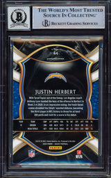 Justin Herbert Autographed 2020 Select Rookie Card #44 Los Angeles Chargers BGS 9 Auto Grade Near Mint/Mint 8 Beckett BAS #15467860