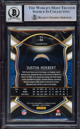 Justin Herbert Autographed 2020 Select Rookie Card #44 Los Angeles Chargers BGS 8.5 Auto Grade Near Mint/Mint 8 Beckett BAS #15469229