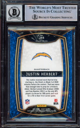 Justin Herbert Autographed 2020 Select Rookie Card #244 Los Angeles Chargers BGS 9 Auto Grade Near Mint/Mint 8 Beckett BAS #15467861