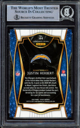 Justin Herbert Autographed 2020 Select Rookie Card #144 Los Angeles Chargers Beckett BAS #15470096