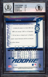 Ichiro Suzuki Autographed 2001 Leaf Rookies & Stars Rookie Card #251 Seattle Mariners BGS 9 Auto Grade Gem Mint 10 Beckett BAS #15463794