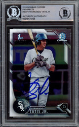 Fernando Tatis Jr. Autographed 2016 Bowman Chrome Prospects Rookie Card #BCP17 San Diego Padres (Bubbling) Beckett BAS #15470105