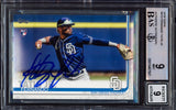 Fernando Tatis Jr. Autographed 2019 Topps Rookie Card #410 San Diego Padres BGS 9 Auto Grade Mint 9 Beckett BAS #15467507
