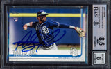Fernando Tatis Jr. Autographed 2019 Topps Rookie Card #410 San Diego Padres BGS 8.5 Auto Grade Near Mint/Mint 8 (Smudged) Beckett BAS #15469251