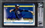 Fernando Tatis Jr. Autographed 2019 Topps Rookie Card #410 San Diego Padres Beckett BAS #15470100