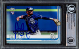 Fernando Tatis Jr. Autographed 2019 Topps Chrome Refractor Rookie Card #203 San Diego Padres (Bubbling) Beckett BAS #15470102