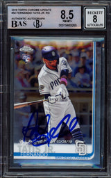 Fernando Tatis Jr. Autographed 2019 Topps Update Rookie Card #US56 San Diego Padres BGS 8.5 Auto Grade Near Mint/Mint 8 Beckett BAS #15469265