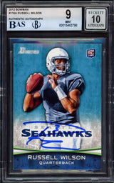 Russell Wilson Autographed 2012 Bowman Rookie Card #116A Seattle Seahawks BGS 9 Auto Grade Gem Mint 10 Beckett BAS #15463798