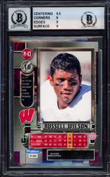 Russell Wilson Autographed 2012 Fleer Retro Metal Universe Rookie Card #M-63 Seattle Seahawks BGS 9 Auto Grade Mint 9 Beckett BAS #15465307