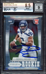 Russell Wilson Autographed 2012 Panini Prizm Rookie Card #230B Seattle Seahawks BGS 8.5 Auto Grade Mint 9 Beckett BAS #15465323