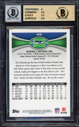 Russell Wilson Autographed 2012 Topps Rookie Card #165 Seattle Seahawks BGS 9.5 Auto Grade Mint 9 Beckett BAS #15465304