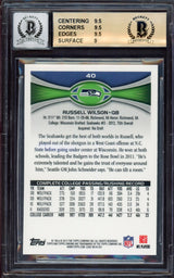 Russell Wilson Autographed 2012 Topps Chrome Rookie Card #40 Seattle Seahawks BGS 9.5 Auto Grade Gem Mint 10 Highest Graded Beckett BAS #15463801