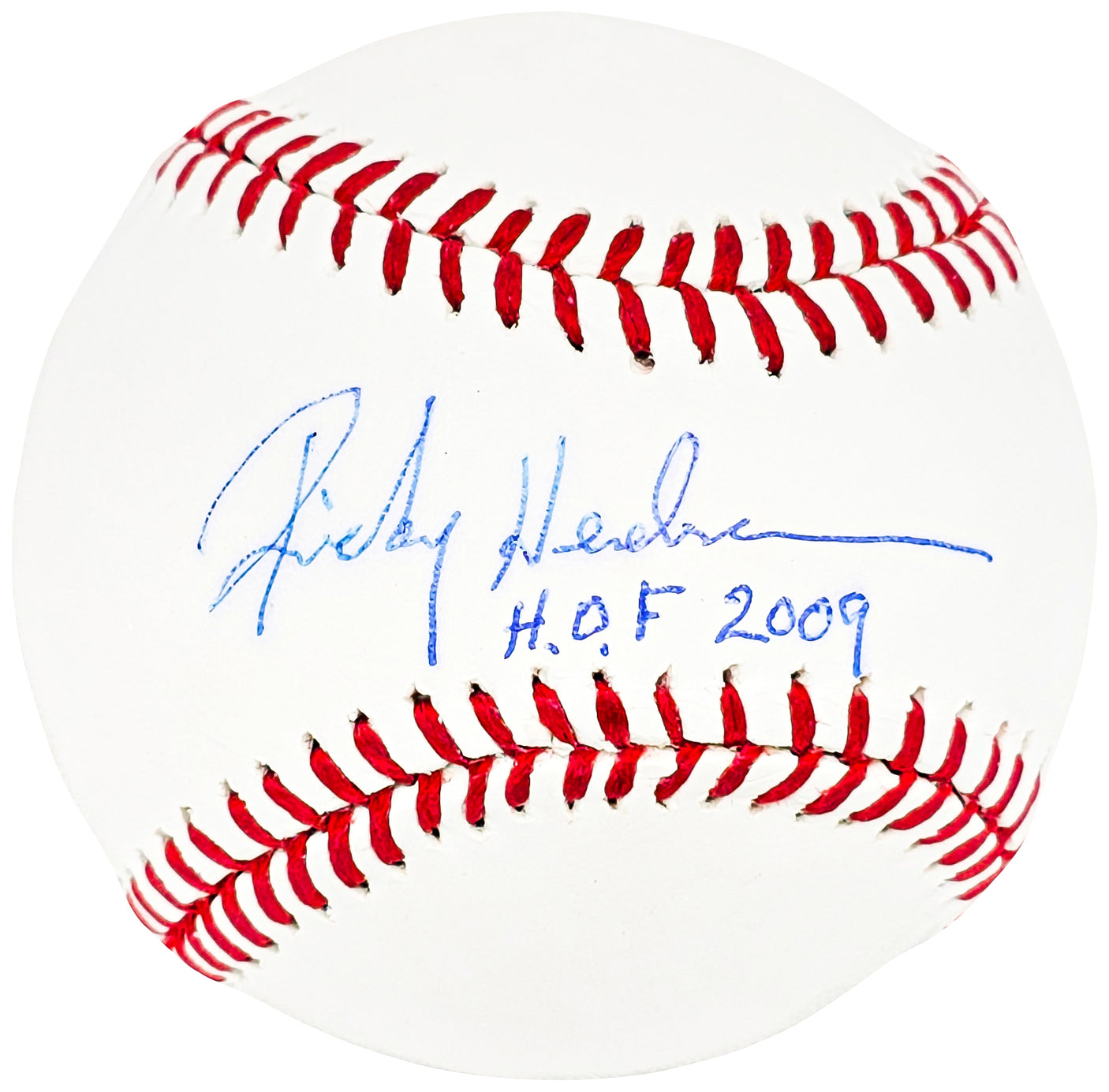 Rickey Henderson Autographed Official MLB Baseball Oakland A's, New York Yankees "HOF 2009" MLB Holo & Steiner Holo SKU #213866