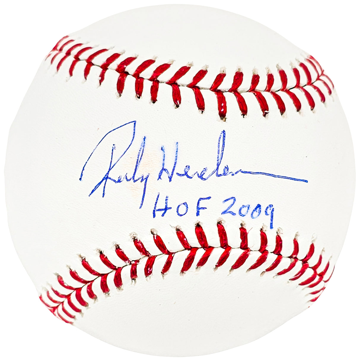 Rickey Henderson Autographed Official MLB Baseball Oakland A's, New York Yankees "HOF 2009" MLB Holo & Steiner Holo SKU #213869