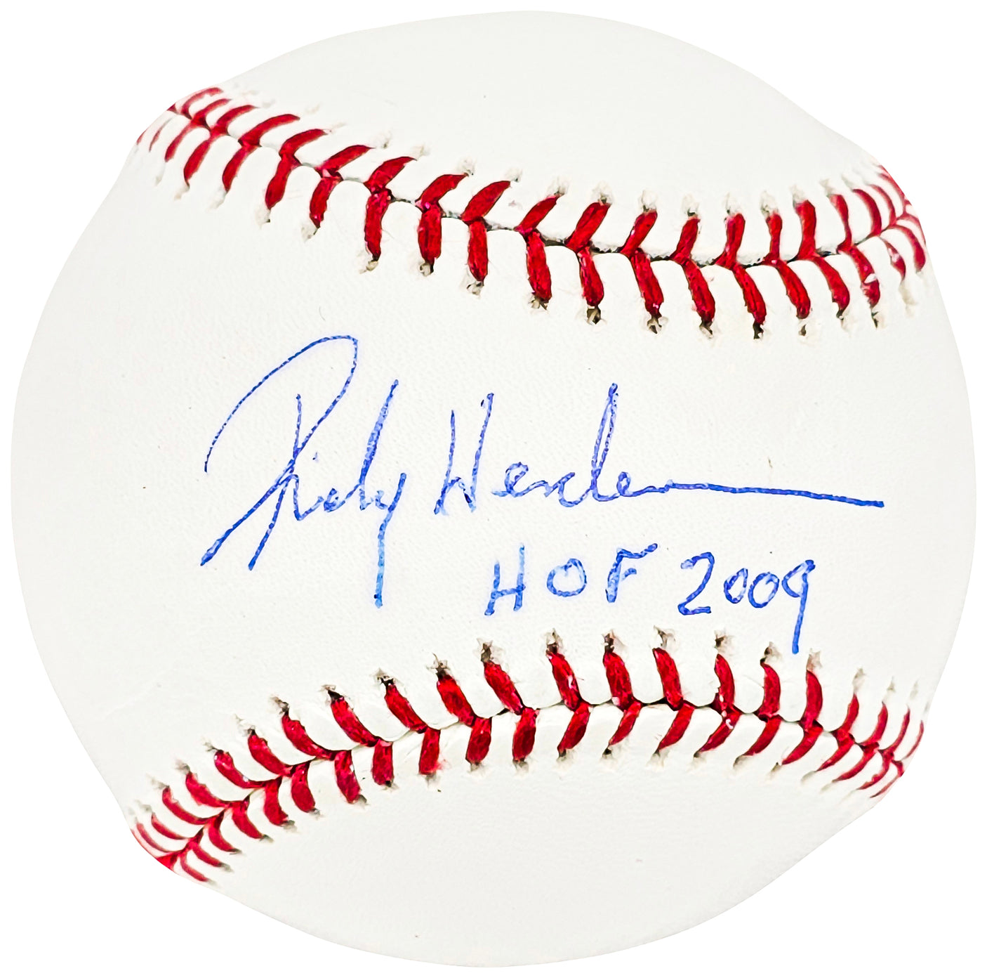Rickey Henderson Autographed Official MLB Baseball Oakland A's, New York Yankees "HOF 2009" MLB Holo & Steiner Holo SKU #213879
