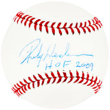 Rickey Henderson Autographed Official MLB Baseball Oakland A's, New York Yankees "HOF 2009" MLB Holo & Steiner Holo SKU #213882