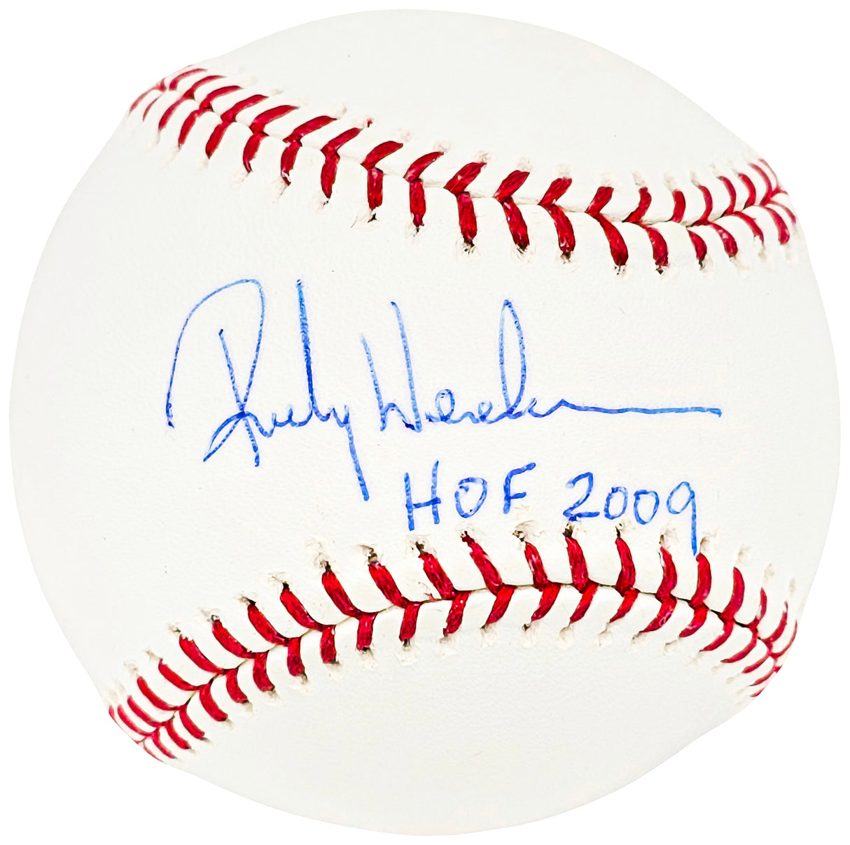 Rickey Henderson Autographed Official MLB Baseball Oakland A's, New York Yankees "HOF 2009" Steiner Holo SKU #213885
