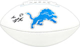 Sam LaPorta Autographed Detroit Lions White Logo Football Beckett BAS Witness Stock #225896